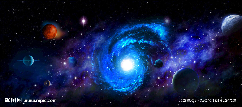 巨幅太陽系星空