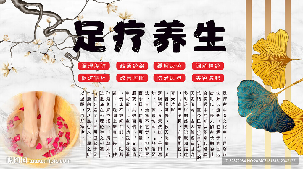 足療養(yǎng)生背景墻