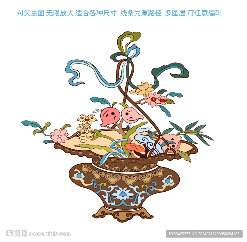 吉祥如意福壽紋
