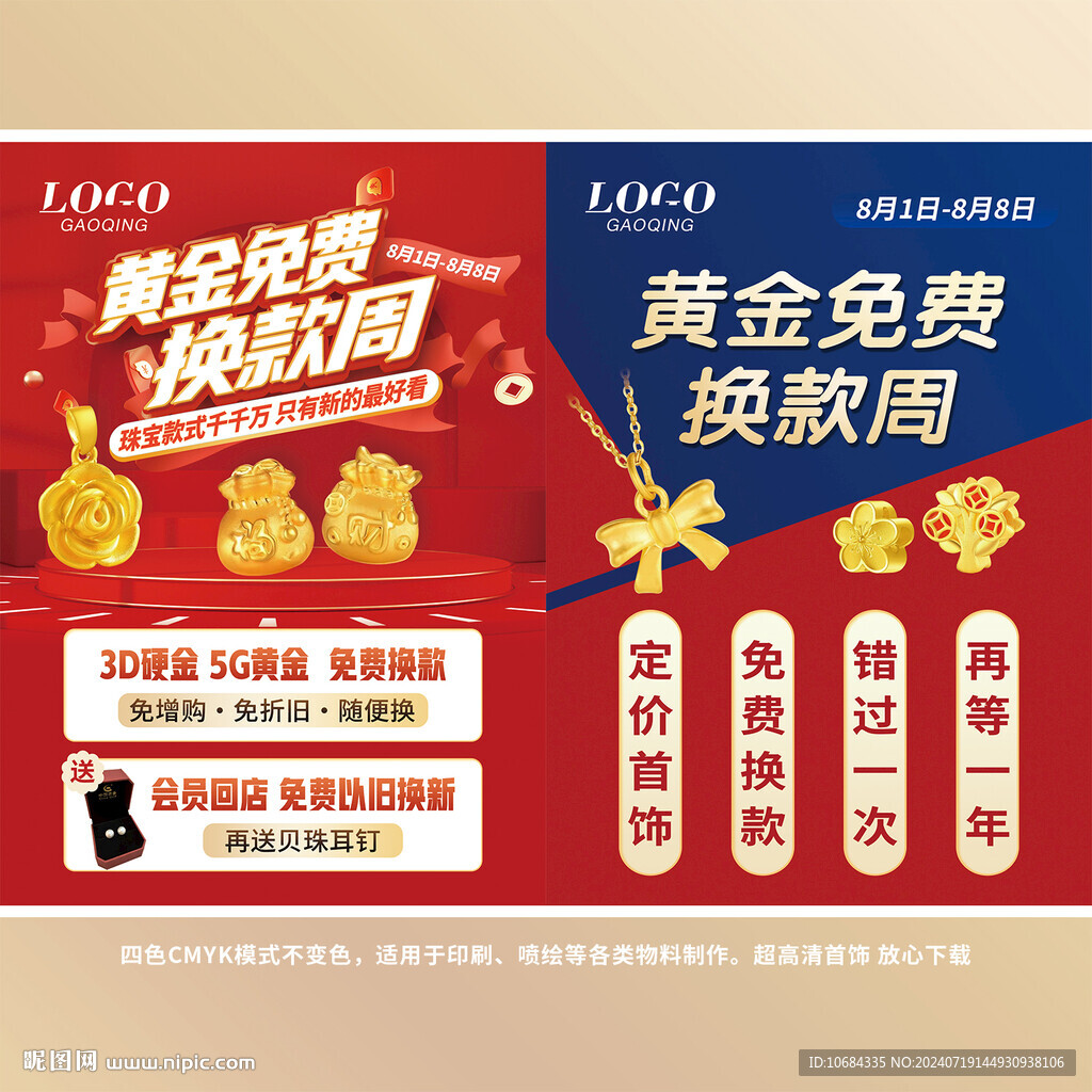 黃金免費換款周