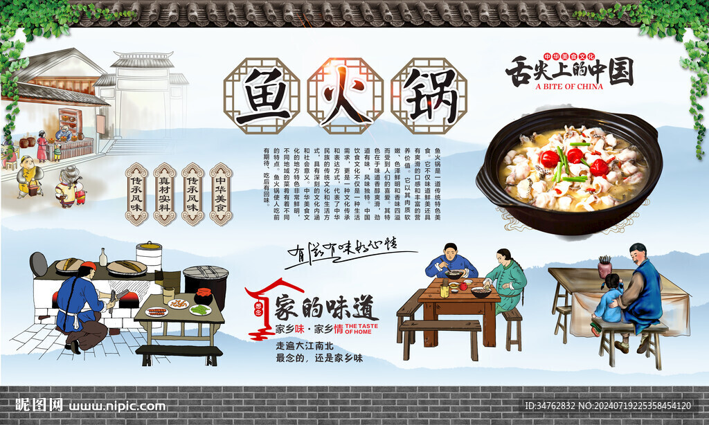 火鍋魚背景墻