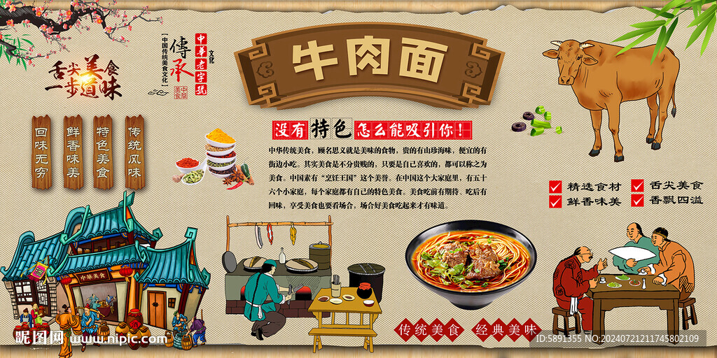 牛肉面背景墻