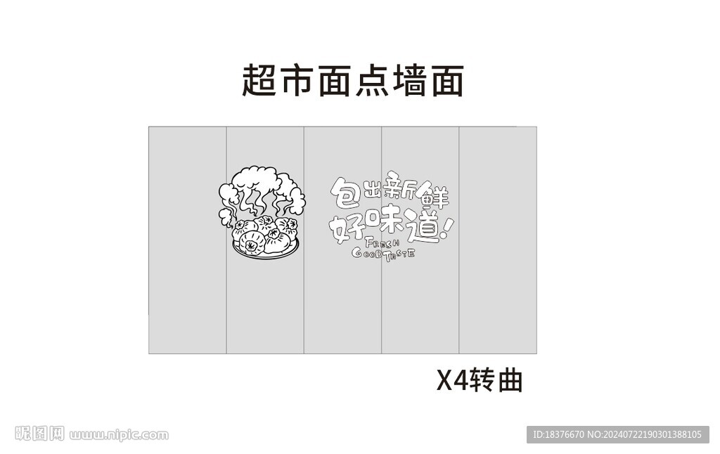 超市面點區墻面