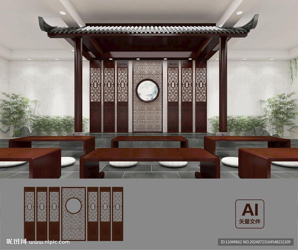 中式古建木門窗