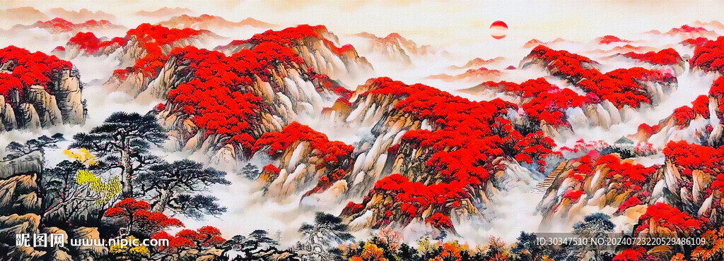 鴻運(yùn)當(dāng)頭山水畫(huà)
