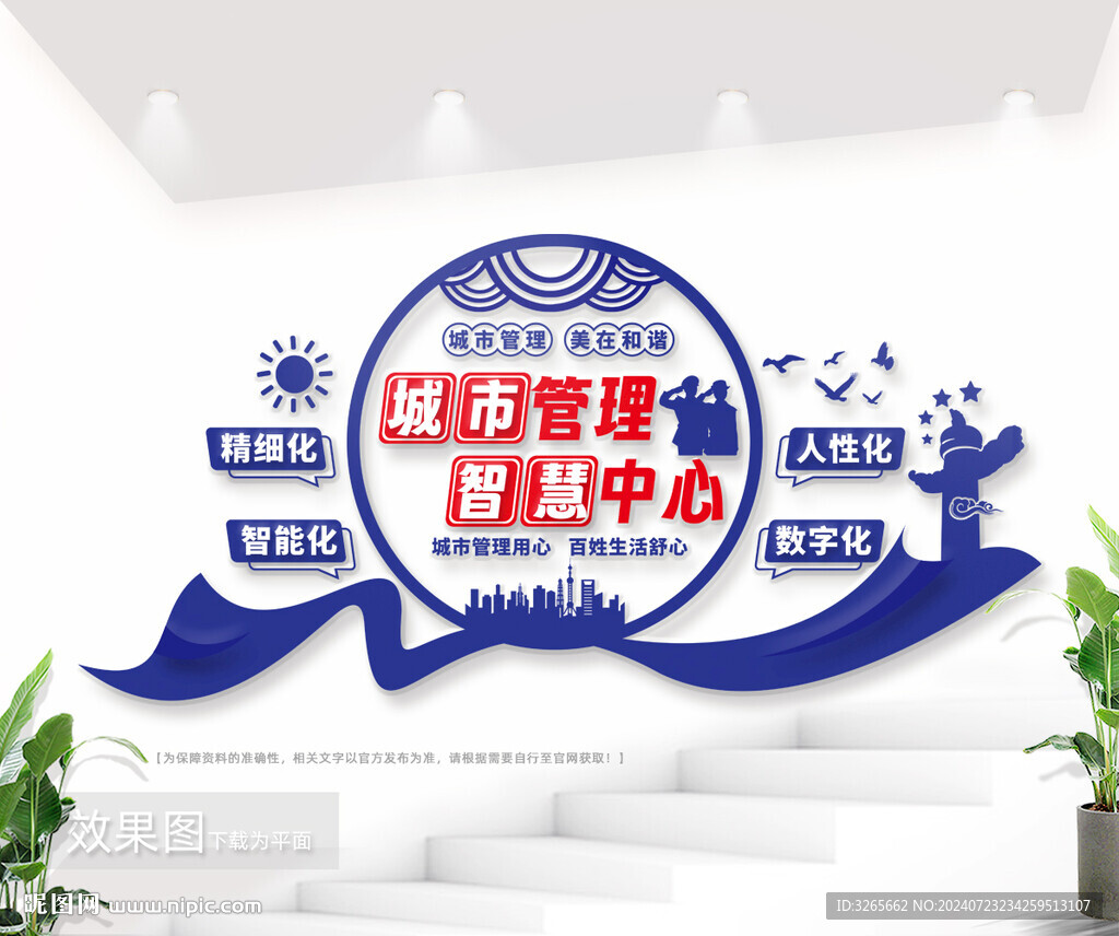 城市管理指揮中心文化墻圖片