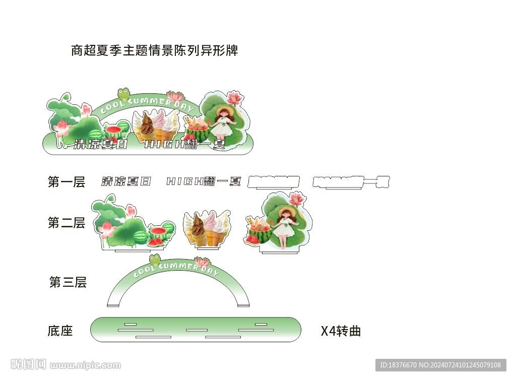 清涼一夏商超夏季主題異形牌