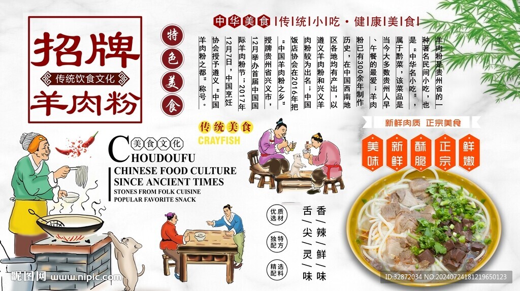 羊肉粉背景墻