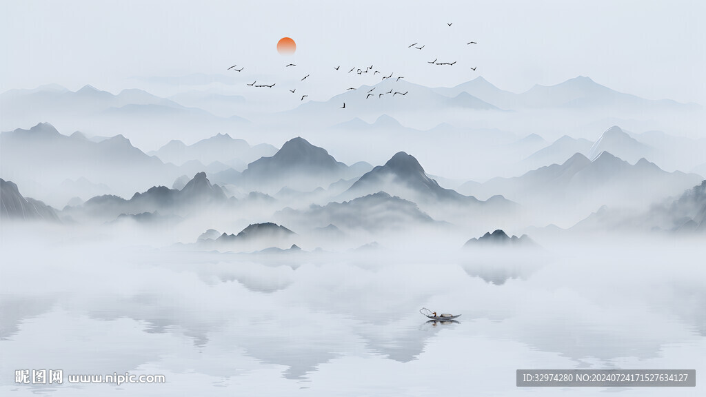水墨畫山水中國風(fēng)