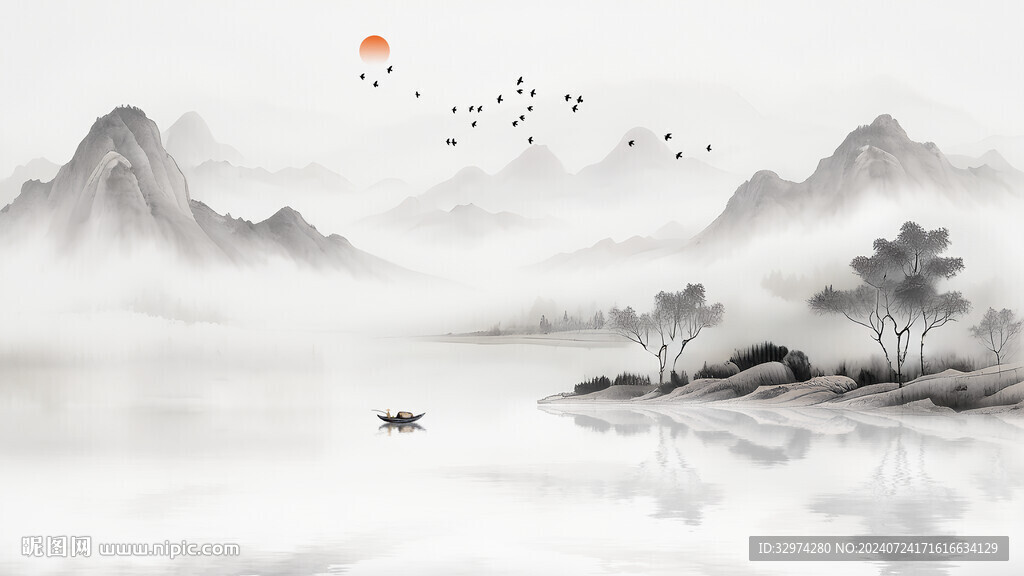 水墨畫山水風(fēng)景