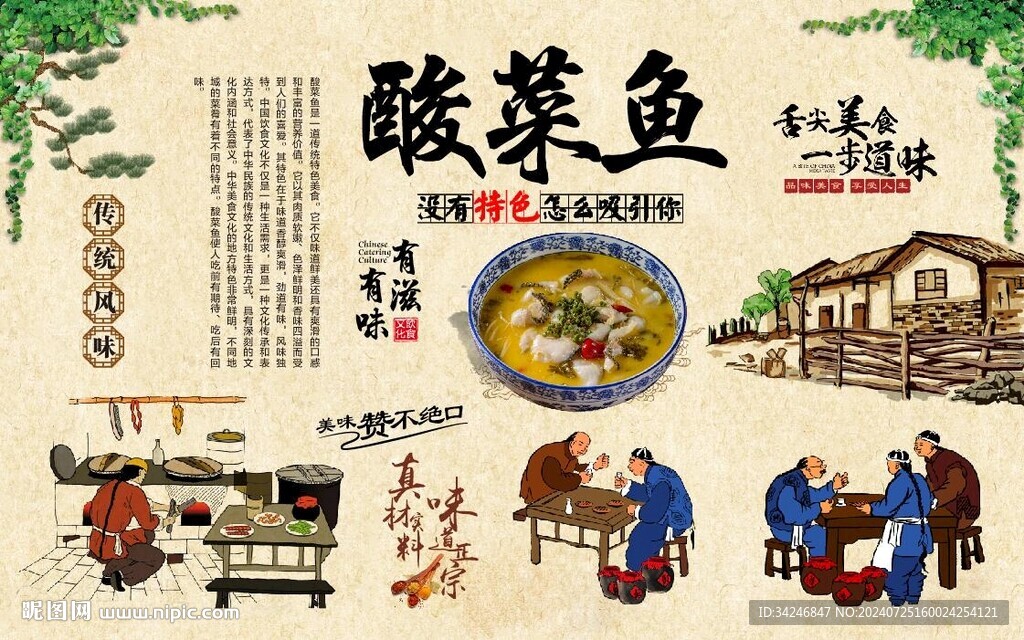 酸菜魚背景墻
