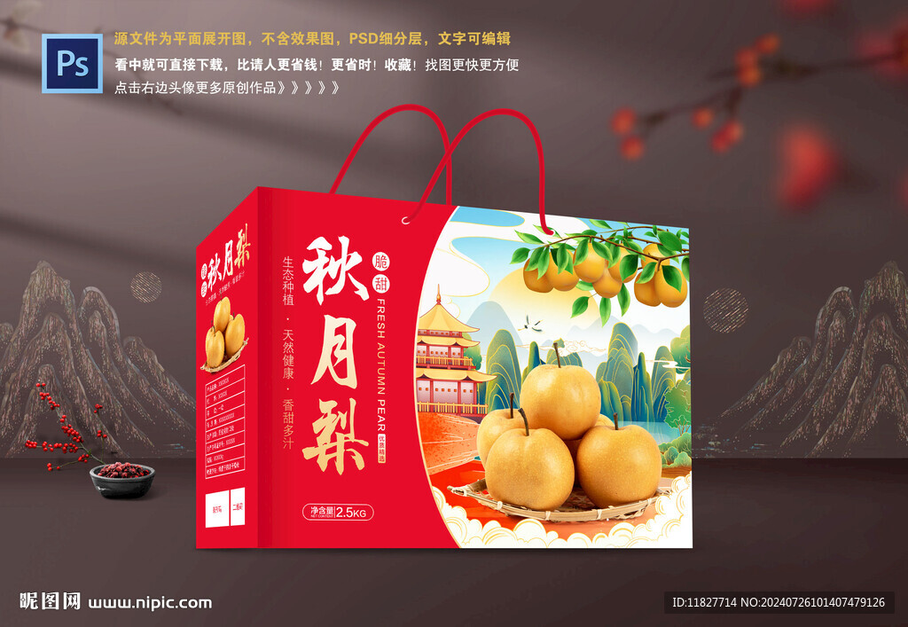秋月梨禮盒 梨包裝