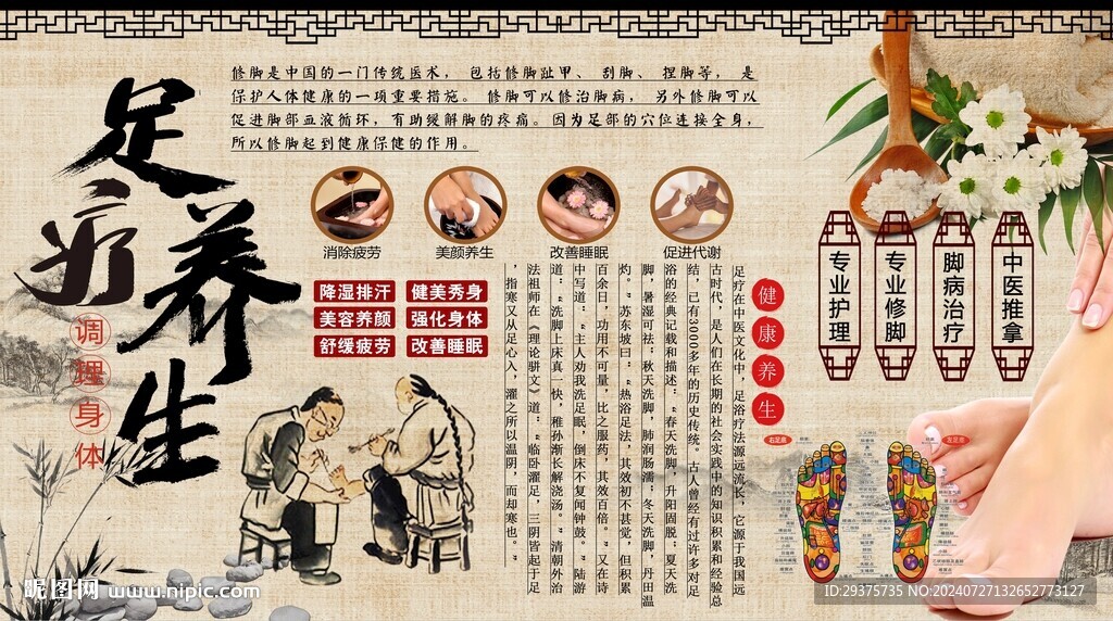 足療工裝墻