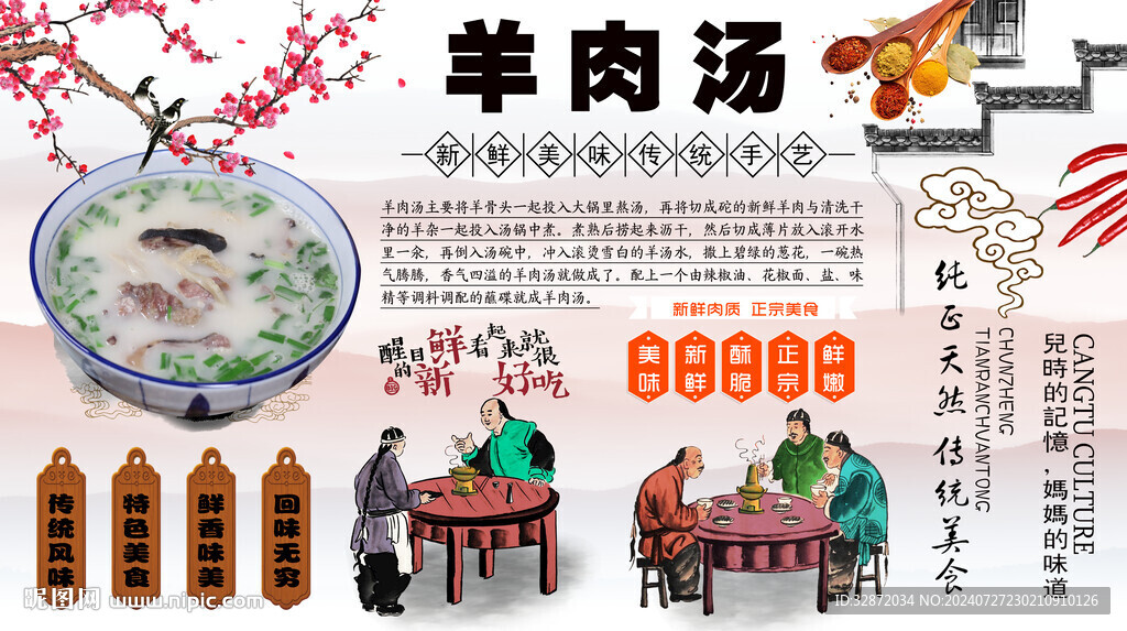 羊肉湯背景墻