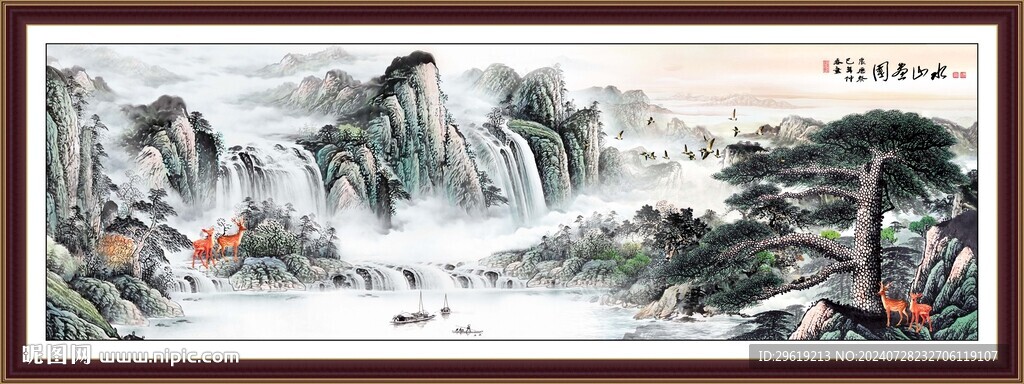 國(guó)畫(huà)江山如畫(huà)裝飾畫(huà) 圖片