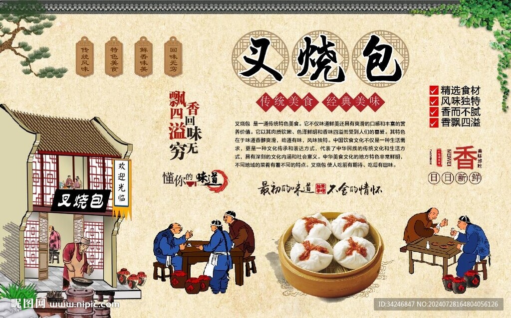 叉燒包背景墻 