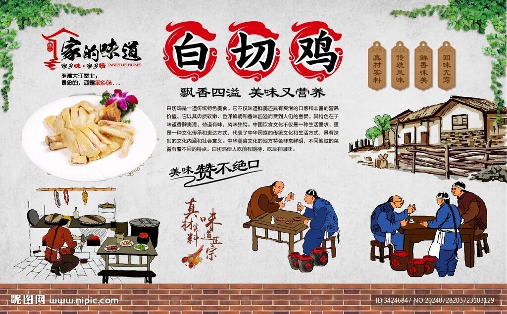 白切雞背景墻