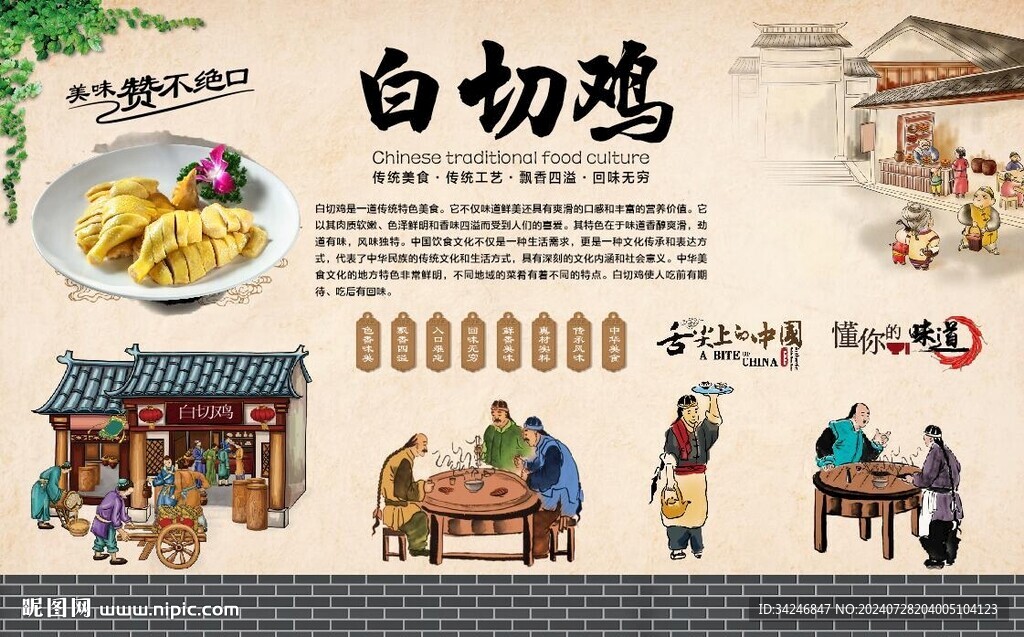 白切雞背景墻 