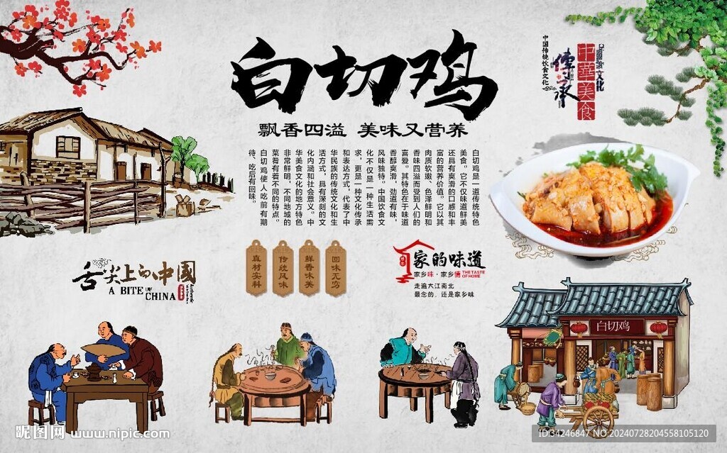 白切雞背景墻