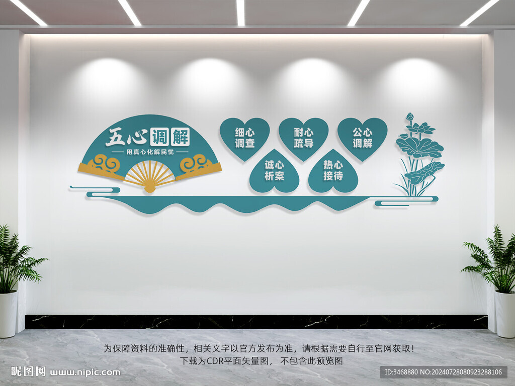 五心調(diào)解文化墻
