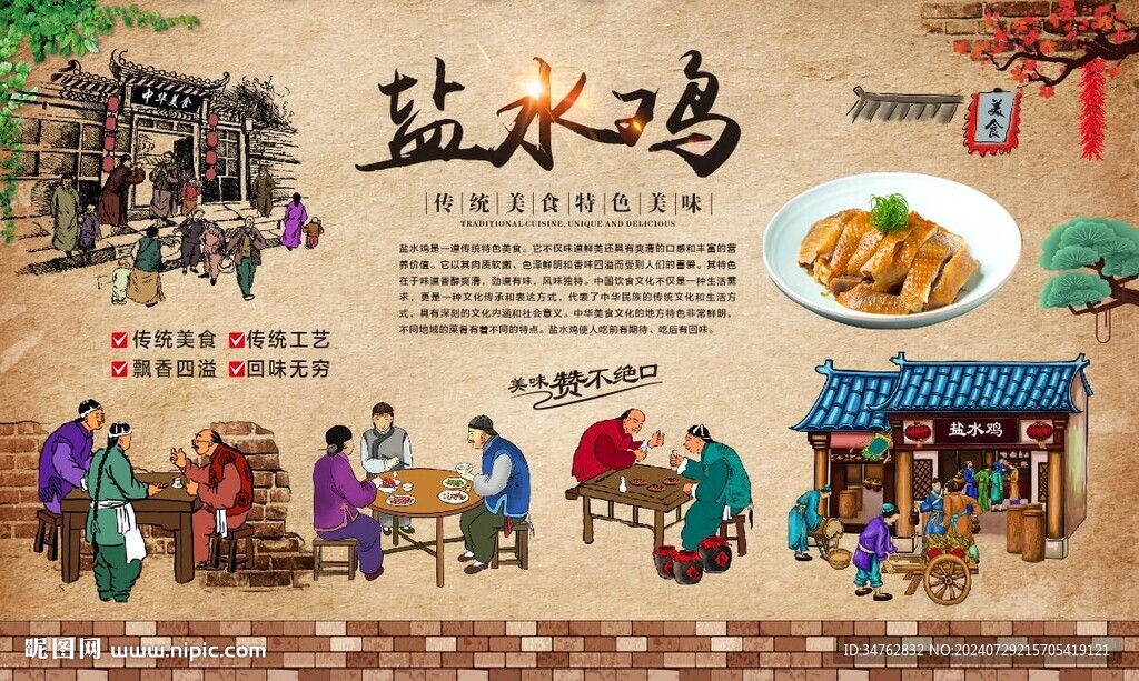 鹽水雞背景墻