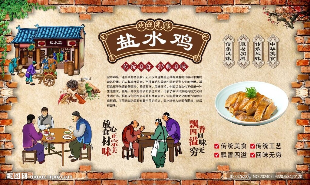 鹽水雞背景墻