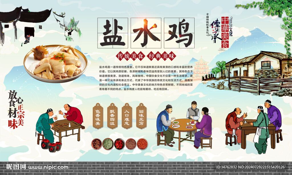 鹽水雞背景墻
