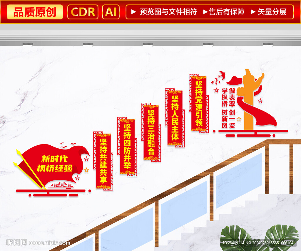 新時代楓橋經驗樓梯文化墻