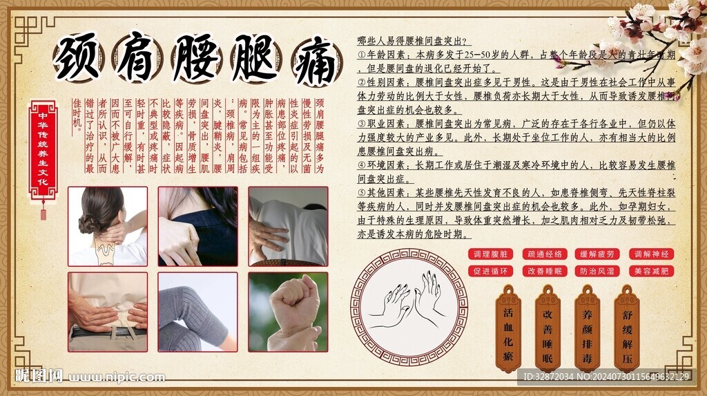 頸肩腰腿痛背景墻