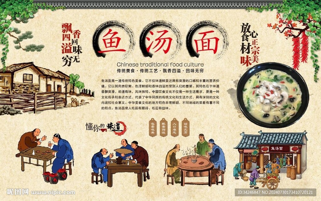 魚湯面背景墻