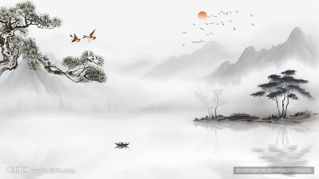 水墨畫(huà)山水古風(fēng)