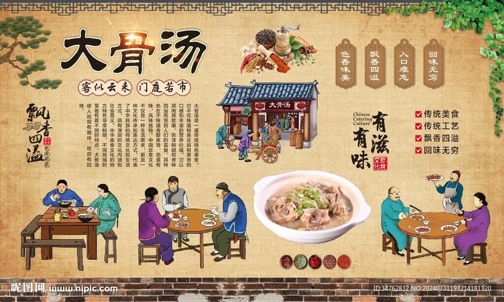 大骨湯背景墻 