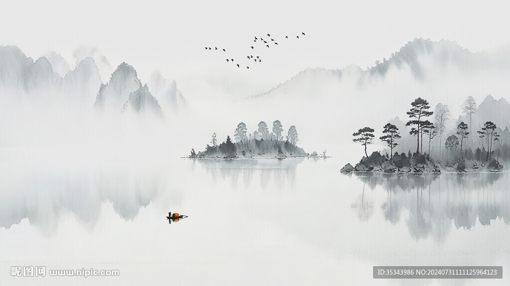 中國風(fēng)水墨山水畫