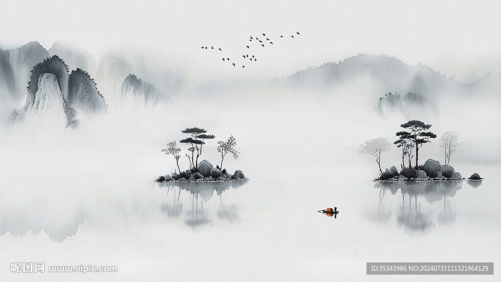 中國風水墨風景畫