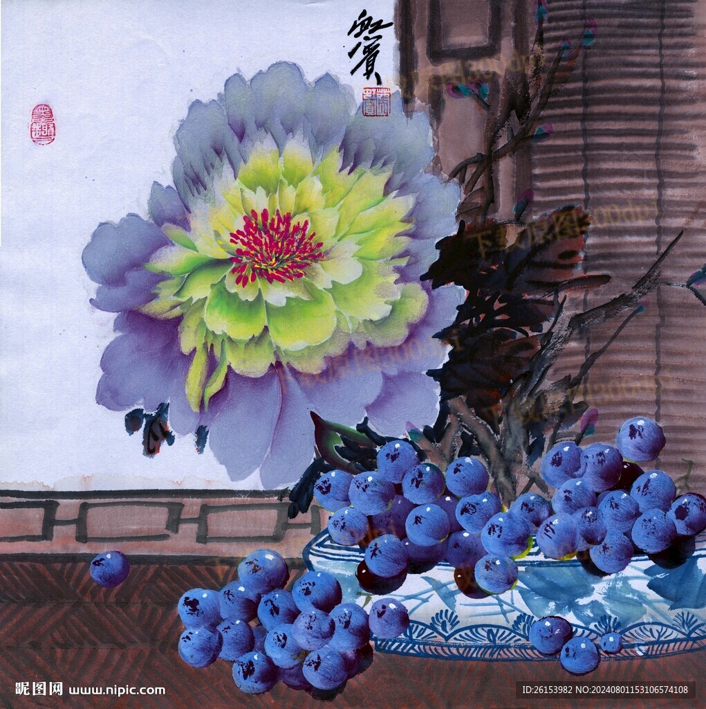 陶瓷分色花紙印花素材