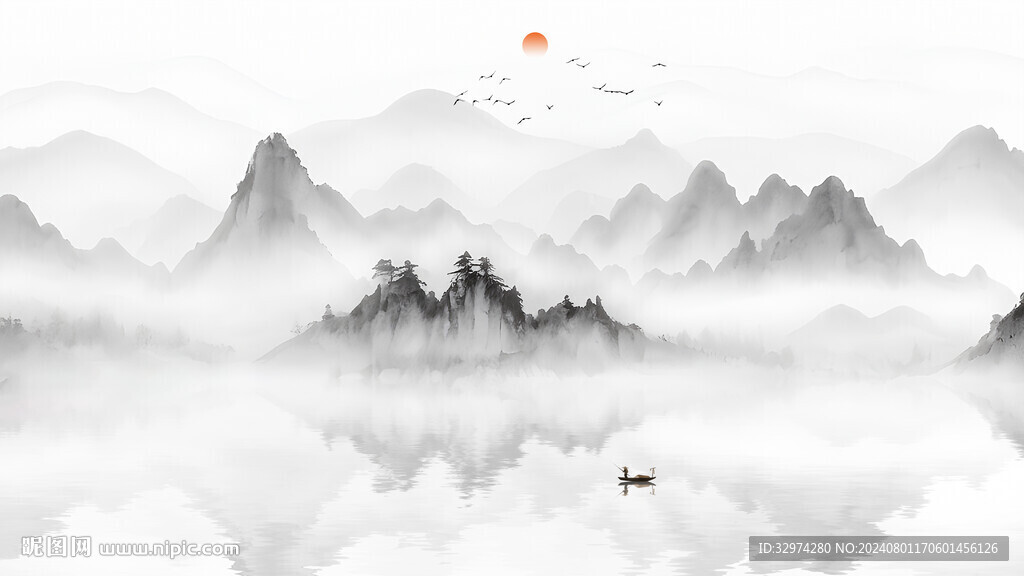 山水水墨背景