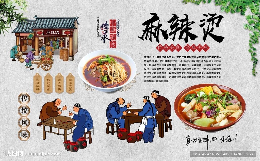 麻辣燙背景墻 
