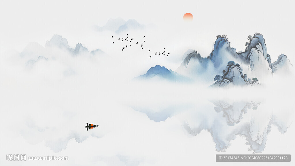 簡(jiǎn)約水墨意境山水背景