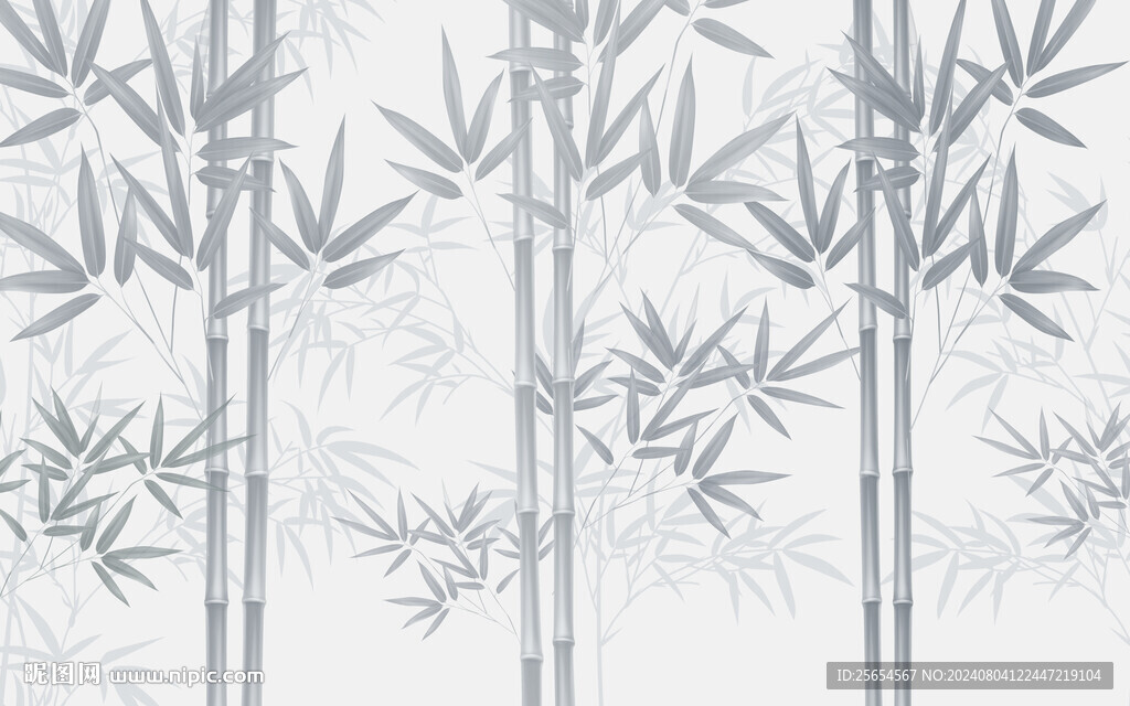 新中式竹子畫背景墻