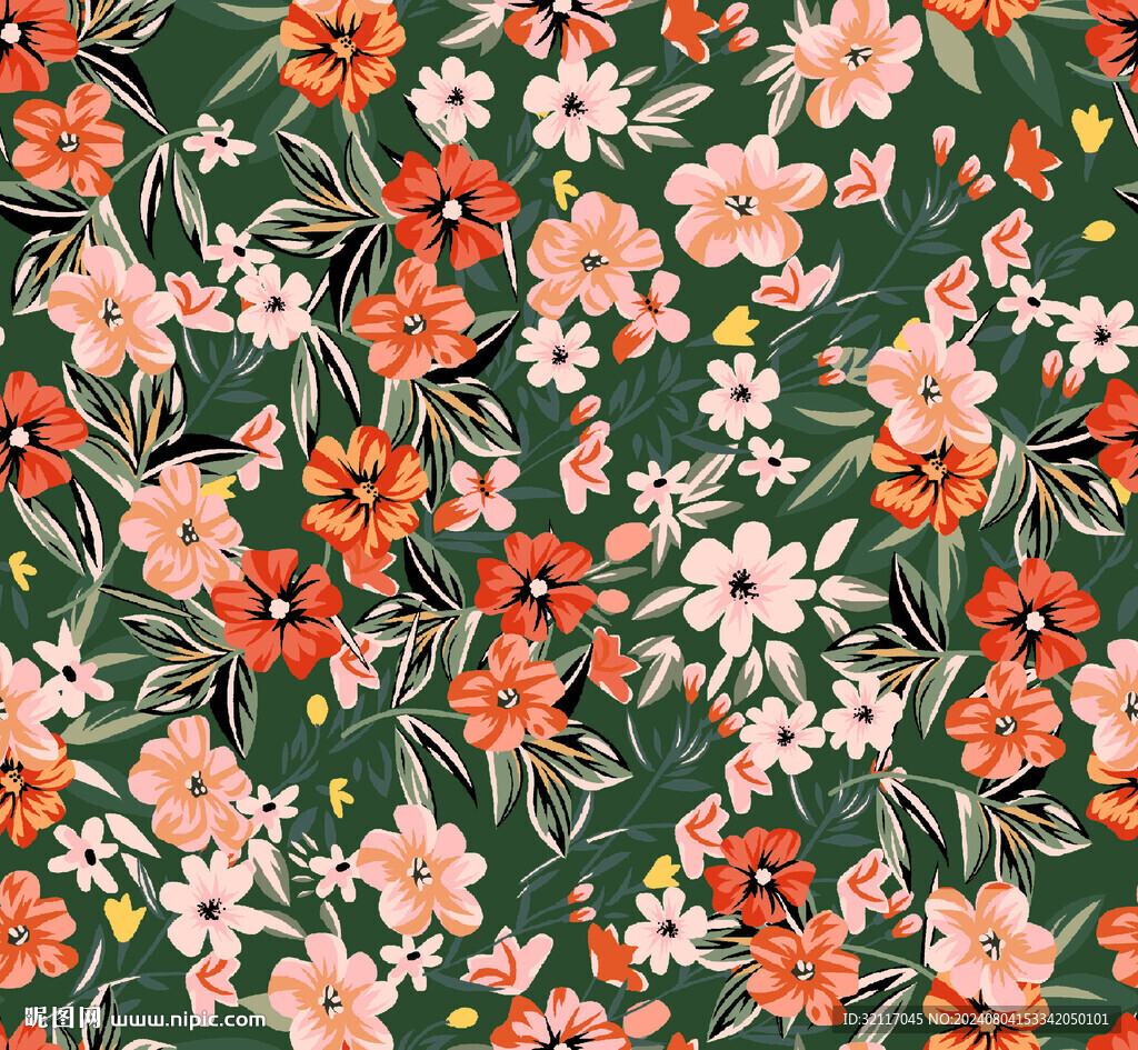 小碎花數(shù)碼印花圖片