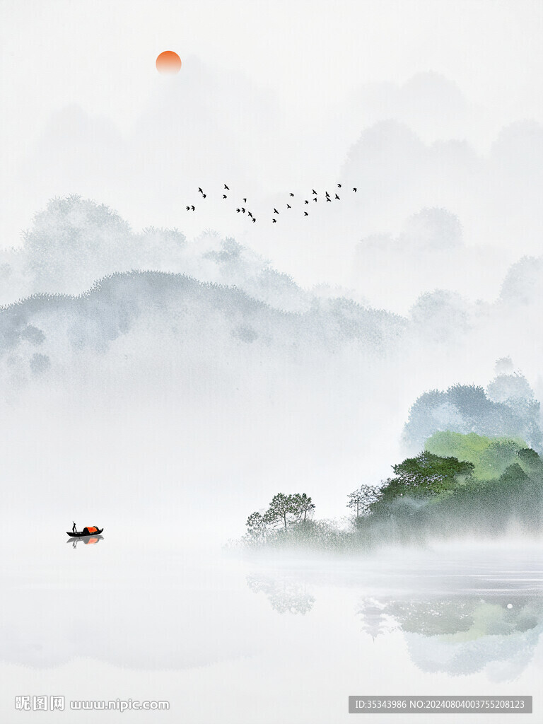 中式山水風(fēng)景畫