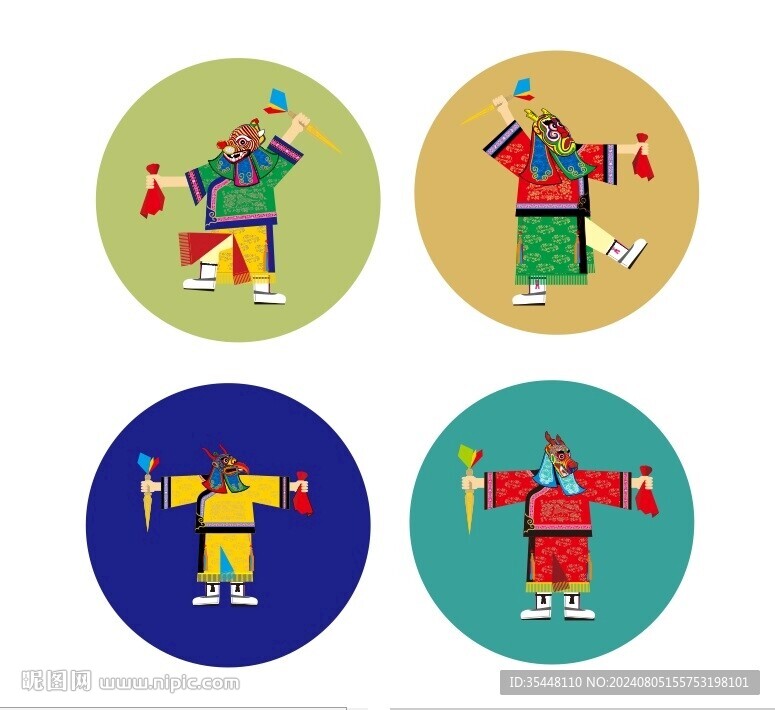 非遺九寨白馬藏族舞蹈面具舞插畫