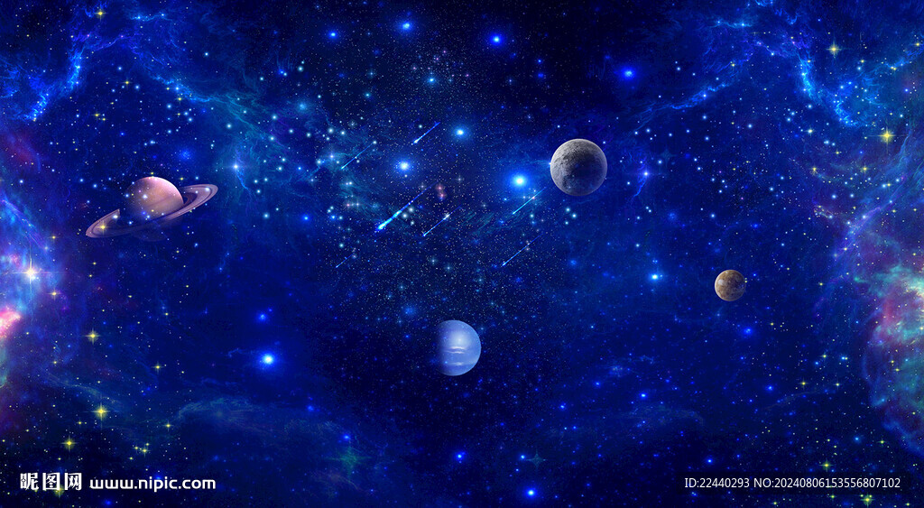 藍色夢幻星際外太空宇宙星球