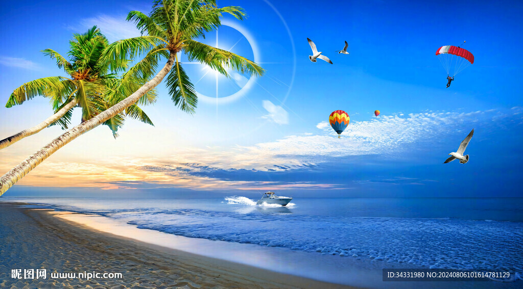 黃昏海灘風景