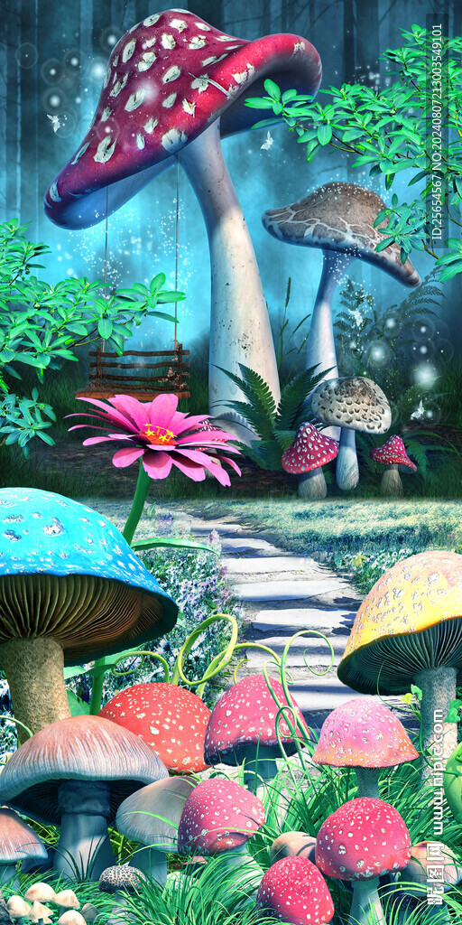 夢幻森林童話蘑菇玄關