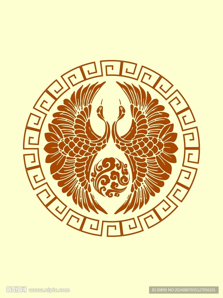 矢量仙鶴呈祥圖案