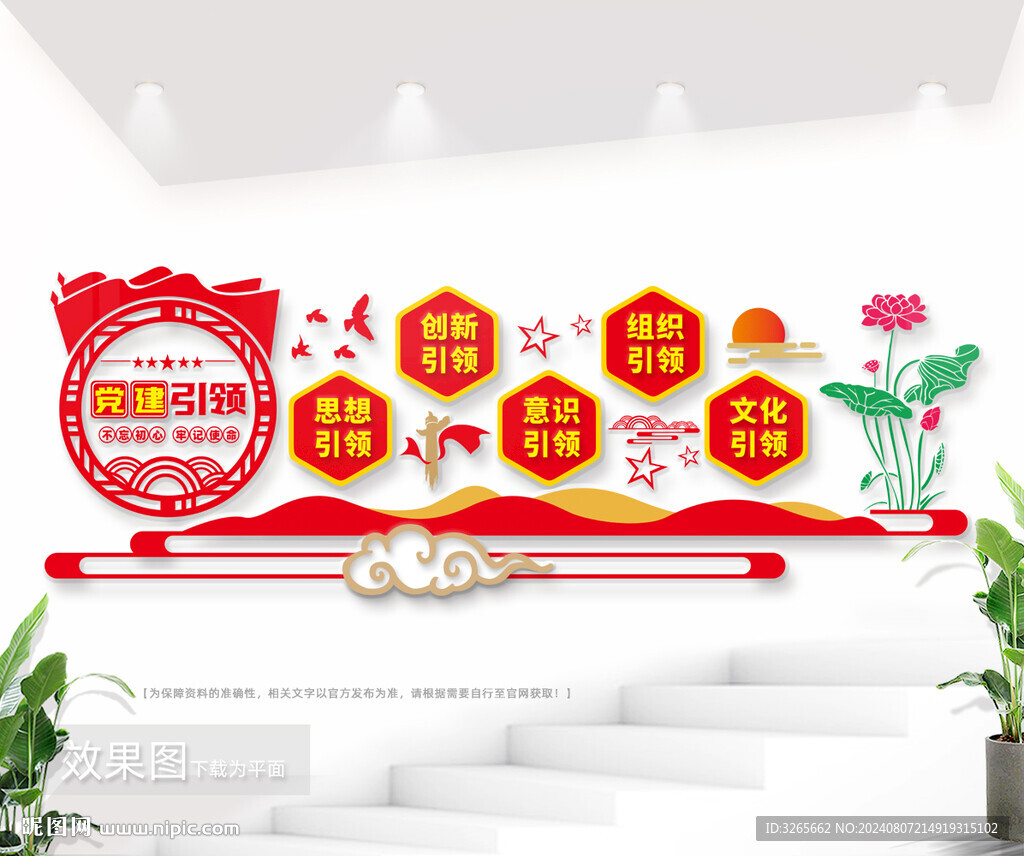 黨建引領黨建文化墻圖片