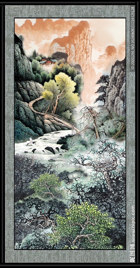 豎幅山水畫 