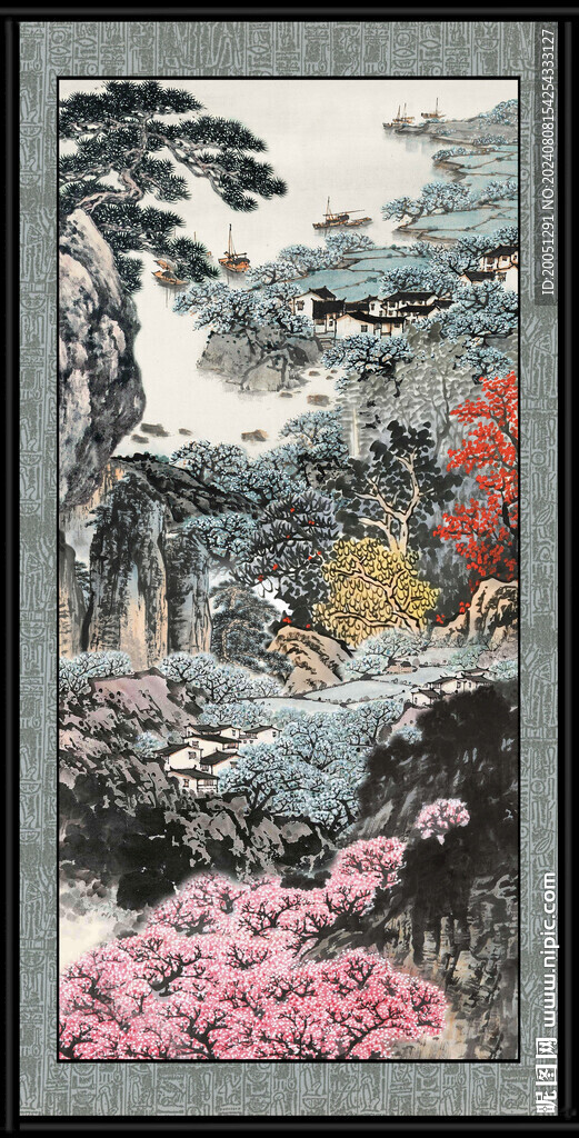 豎幅山水畫 