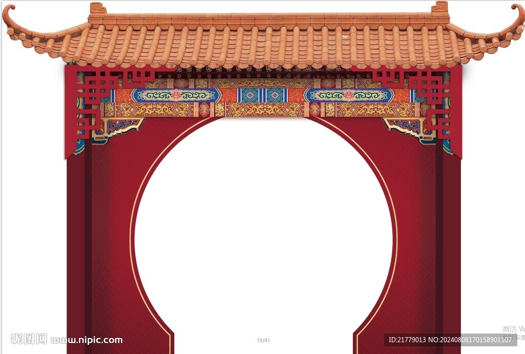 中式婚禮屋檐牌坊門樓